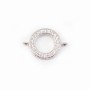 Spacer silver 925 and strass Round 9x13mm x 1pc