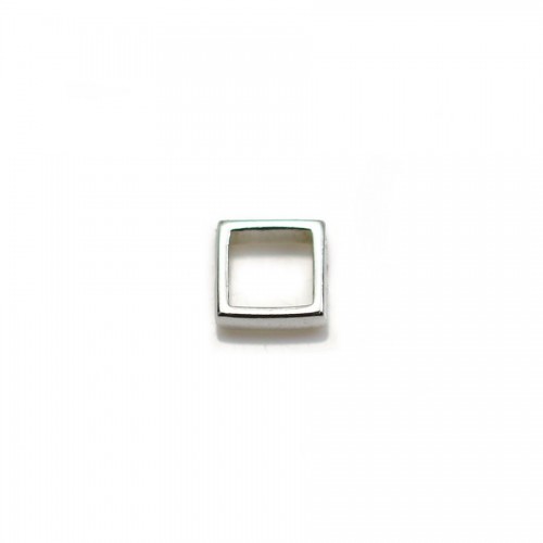 925er Silber Abstandhalter, quadratische Form, mit 2 Löchern, 6mm x 4pcs