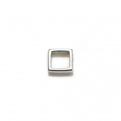 Distanziatore in argento 925, forma quadrata, con 2 fori, 6 mm x 4 pezzi