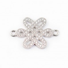 925 silver & rhinestone chinese knot spacer 15x22mm x 1pc