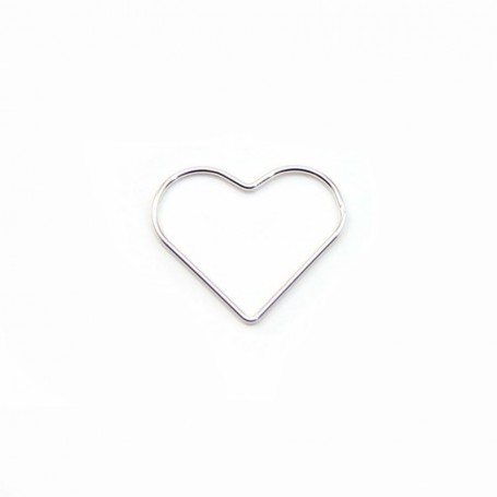 925 Silver Rings , heart, Closed, 24.5x21mm x 1pc