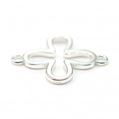 925 sterling silver spacer clover 16x21mm x 1pc