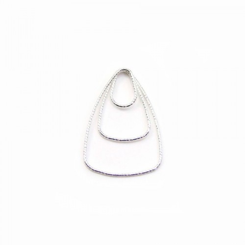 925 Silver Rings , triple triangle, hammered,21x25mm x 1pc