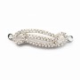 Spacer stylized with zircons Silver 925 rhodium plated 28x7mm x 1pc