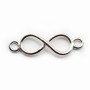 Sterling Silver 925 rhodium Spacer Breloque eight 6x19.5mm with ring 2.8mm x 1pc