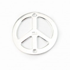 Spacer peace&love silver 925 15mm x 1pc