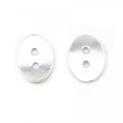 Sterling Silver 925 oval button 9.5*13mm X 5 pcs