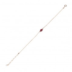Rubin & Süßwasserperle Armband - Gold filled rosé x 1St