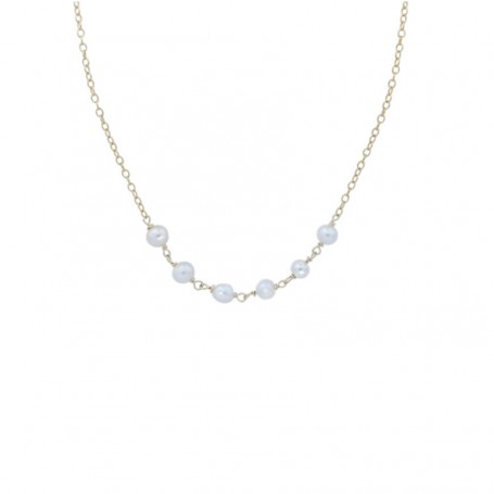 Simple cultured Pearl Freshwater Tint Blue 10MM Necklace Mylene