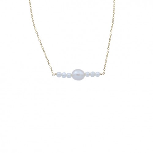 Simple Tinted Multicolor Freshwater cultured Pearl Necklace