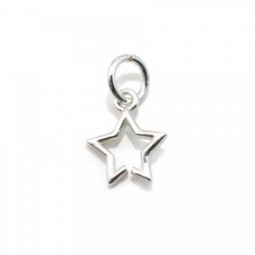 Ciondolo stella traforata, argento 925, 8x13,5 mm x 2 pz