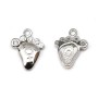Charm in 925 silver & zirconium, in the shape of a foot measuring 8.7 * 11mm x 1pc