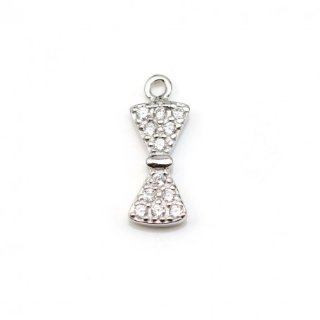 925 sterling silver pendant with zirconium, knot-shaped, 5 * 12.5mm x 1pc