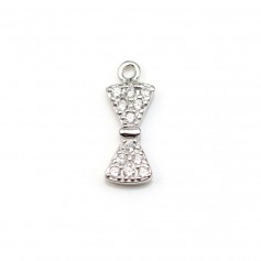 925 sterling silver pendant with zirconium, node-shaped, 5 * 12.5mm x 1pc
