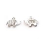 925 sterling silver pendant with zirconium oxide, in the shape of an elephant 8 * 10mm x 1pc