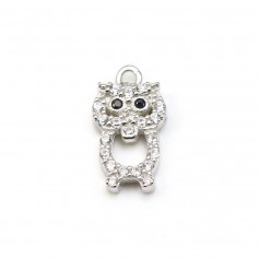 925 sterling silver pendant with zirconium oxide, in owl shaped 6 * 11.5mm x 1pc
