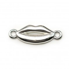 Charm in 925 silver, in the shape of a mouth, 6 * 17mm x 1pc