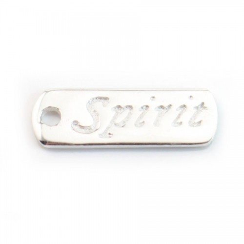 Gravierte "Spirit" Charm in 925er Silber 17x6mm x 2pcs
