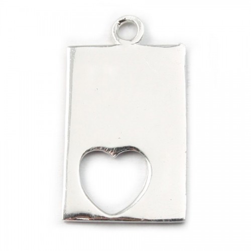 925 Sterling Silver Heart Charm 17x11mm x 1pc