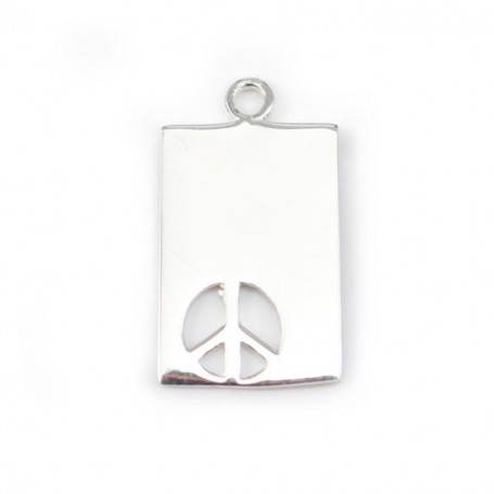 925 Sterling Silver Peace & Love charm 17 *12mm x 1 pcs 