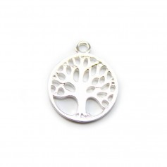 925 sterling silver tree of life round pendant 13.7x16.7mm x 1pc