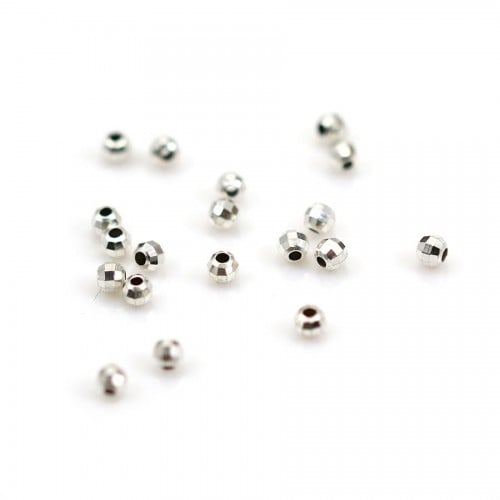 Silver 925 Faceted Ball Bead bag 3mm x20pcs