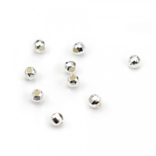 Silver 925 Faceted Ball Bead 4mm x10pcs