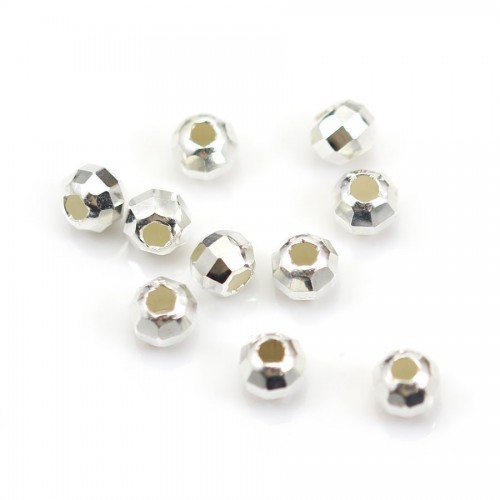 Silver 925 Faceted Ball Bead 6mm x 6pcs