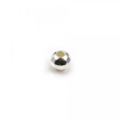 Perline sfaccettate rotonde in argento 925 5 mm x 4 pezzi