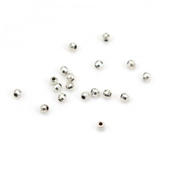 Silver 925 Faceted Ball Bead 2.5mm x 20 pcs