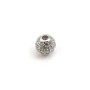 925 sterling silver ball with zirconium 6mm x1pcs