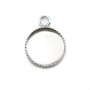 925 Sterling Silver Pendant with 12mm Round Cabochon Setting x 1pc