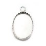 925 silver pendant for oval cabochon, 13x18mm x 1pc