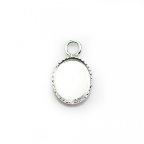Pendant set in 925 silver, for cabochon in oval shape, 8 * 10mm x 1pc