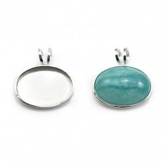 Pendant set in 925 silver, for oval cabochon, 10 * 14mm x 1pc