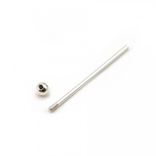 Pin stem with ball ,sterling silver 925 ,27mm x 2pcs