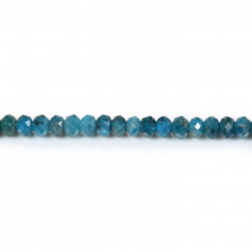 Apatite, in the shape of a faceted washer, 4 * 5mm x 40cm