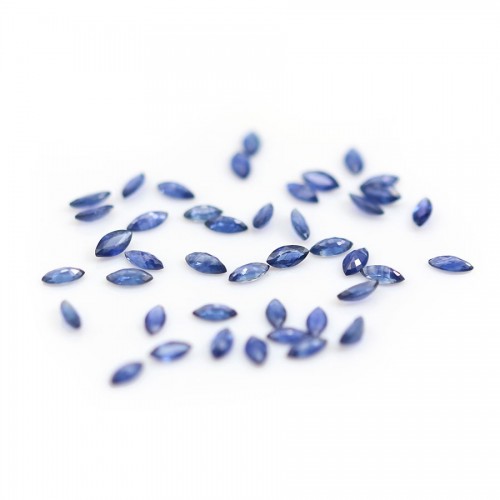 Sapphire blue crimp, in shaped of shuttle, 2.5 * 5mm x 1pc