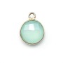 Faceted round chalcedony set in sterling silver 11mm x 1pc