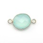 Faceted oval chalcedony set in 925 sterling silver 2 rings 11x13mm x 1pc