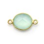 Faceted oval chalcedony set in gold-plated silver 2 rings 11x13mm x 1pc