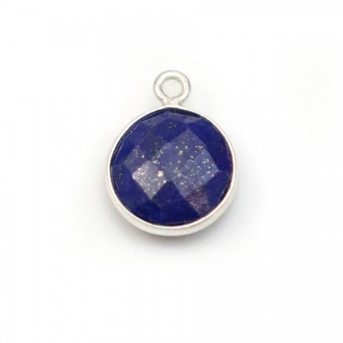 Lapis lazuli round shape, 1 ring, set in silver, 11mm x 1pc