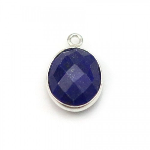 Lapis lazuli in oval-shaped, 1 ring, set in silver, 11 * 13mm x 1pc