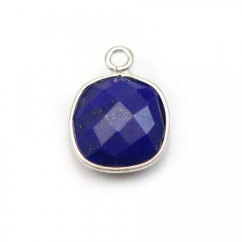 Lapis lazuli de forme carré,1 anneau, serti en argent, 11mm x 1pc