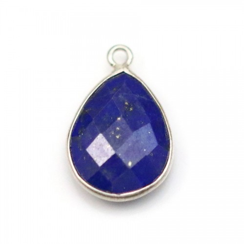 Lapis lazuli en forme de goutte, 1 anneau, serti en argent 13x17mm x 1pc