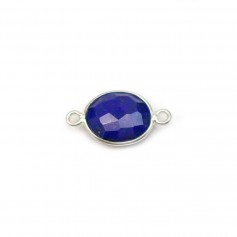 Lapis lazuli in oval-shaped, 2 rings, set in silver, 9x11mm x 1pc