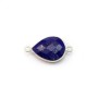 Lapis lazuli en forme de goutte, 2 anneaux, serti en argent 11x15mm x 1pc