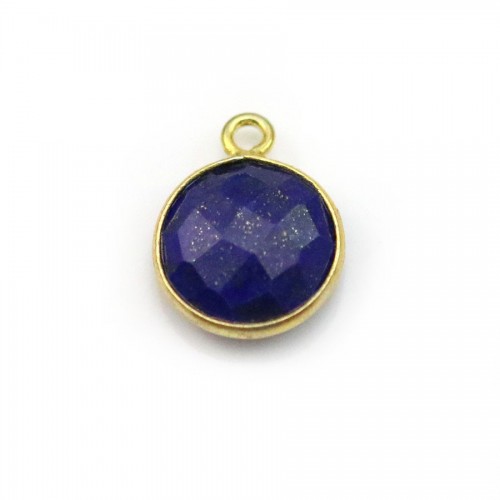 Lapis lazuli round shape, 1 ring, set in gold silver, 11mm x 1pc