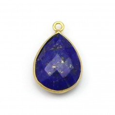 Lapis lazuli in the shape of drop, with 1 ring, set in gilt silver 13 * 17mm x 1pc