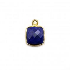 Lapis lazuli in shape of square, 1 ring, set in gilt silver, 9mm x 1pc